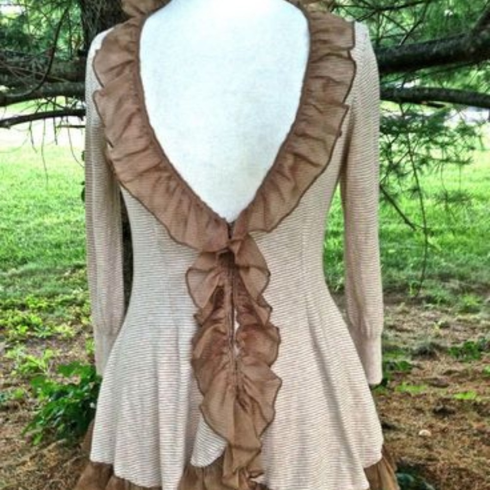 Anthropologie Cardigan Ruffle Detail - Picture 2 of 7